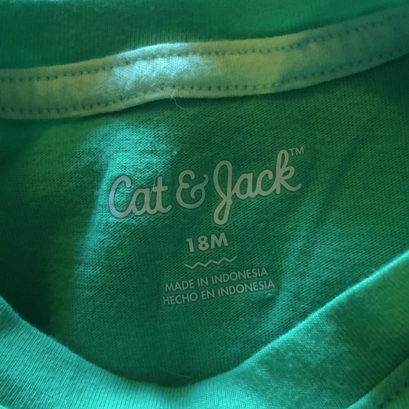 Green long sleeve T-shirt with eyelet ruffle, 18M - Picture 4 of 5